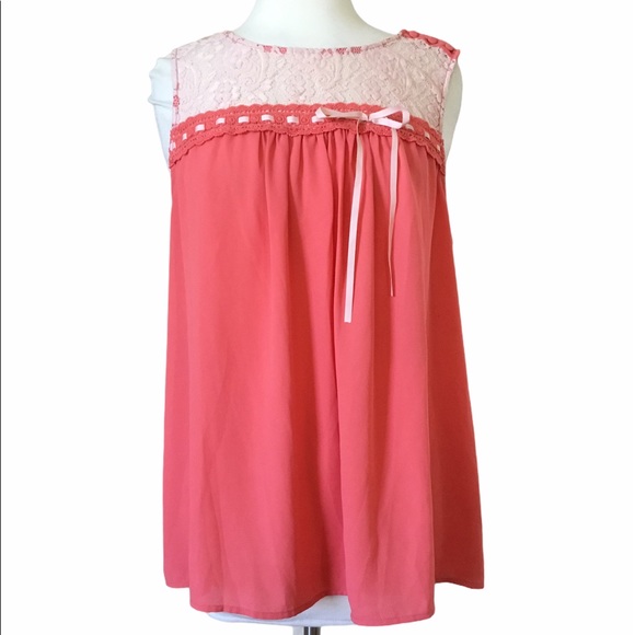 ModCloth Natural Sweetener Coral Sleeveless Blouse - Picture 11 of 13